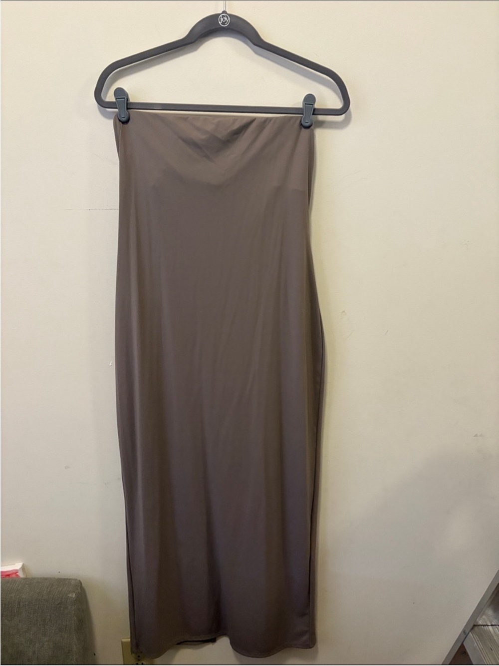Garage Strapless Maxi Dress in Taupe Brown